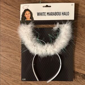 White Marabou Halo Headband